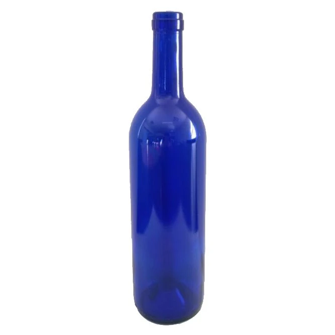 Garrafa de cerveja de vidro de 450ml azul cobalto