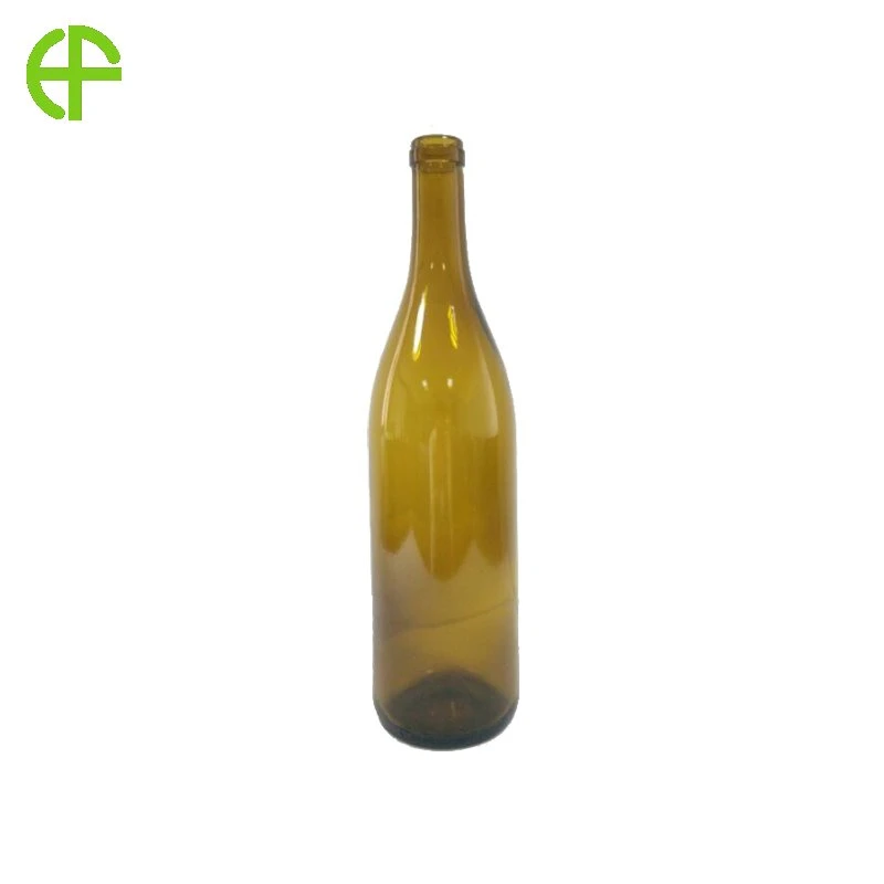 Garrafas de vinho de vidro amarelo de folha morta
